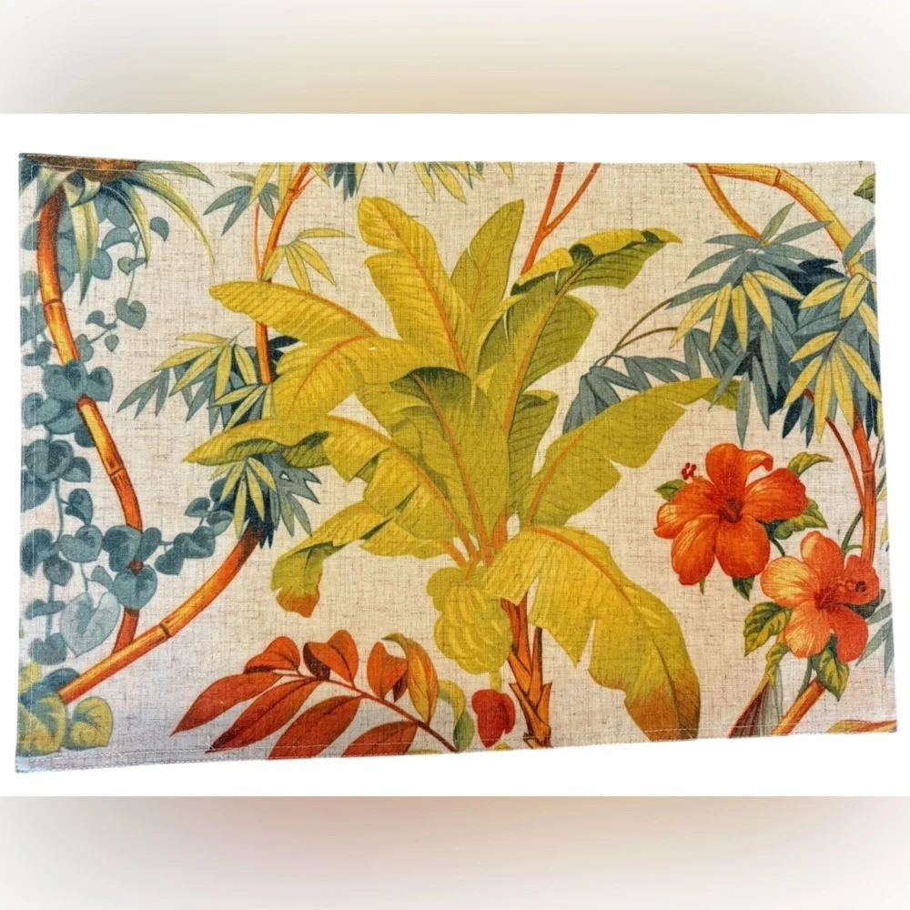 Set of 4 Tommy Bahama Mismatched Placemats Tropical Nautical Caribbean Beach